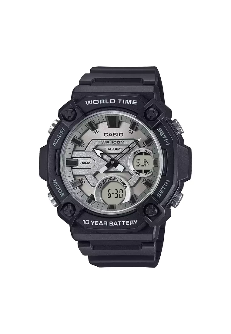 59% OFF Black Resin Strap Analog-Digital Watch GNY-AEQ-120W-7AVDF