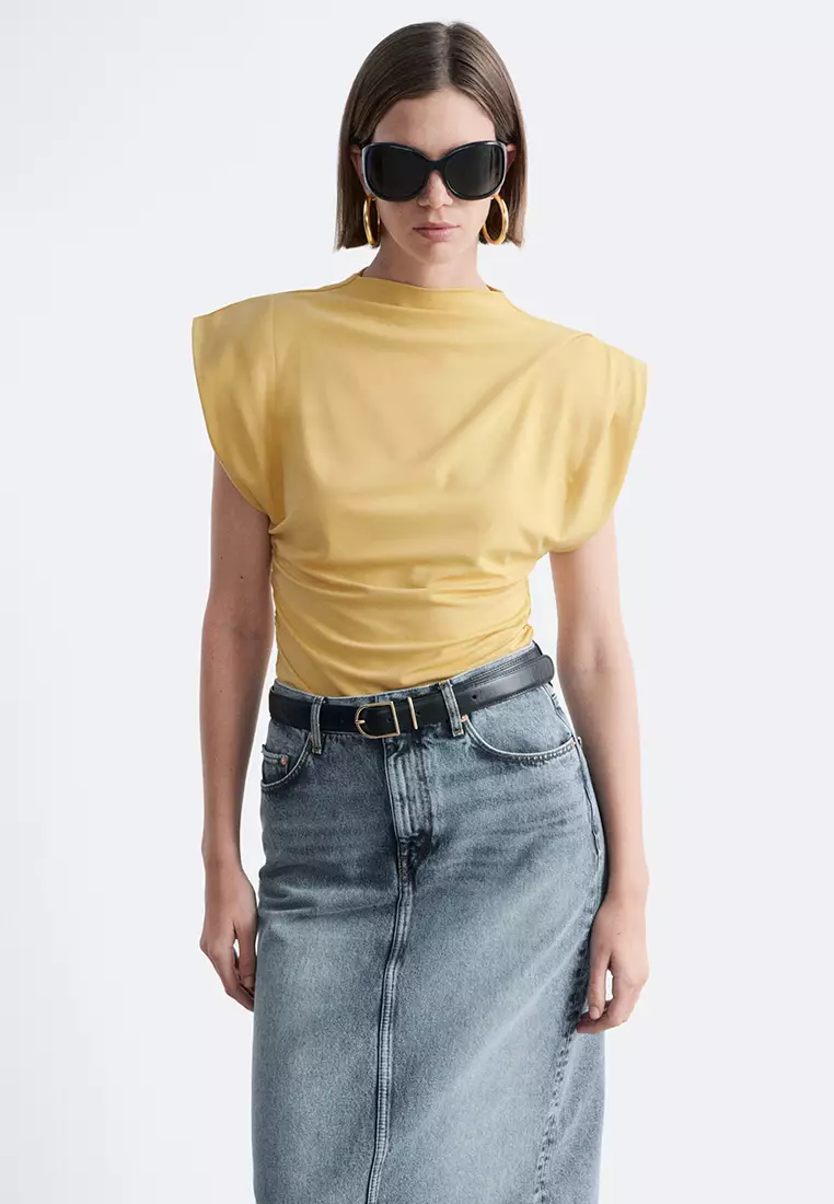 60% OFF & Other Stories Draped Jersey Top