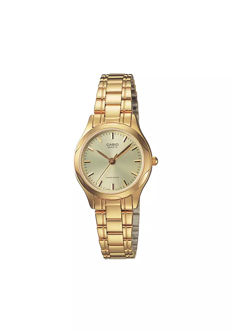 55% OFF Women's Analog Watch LTP-1275G-9A Gold Stainless Steel Band Watch for ladies