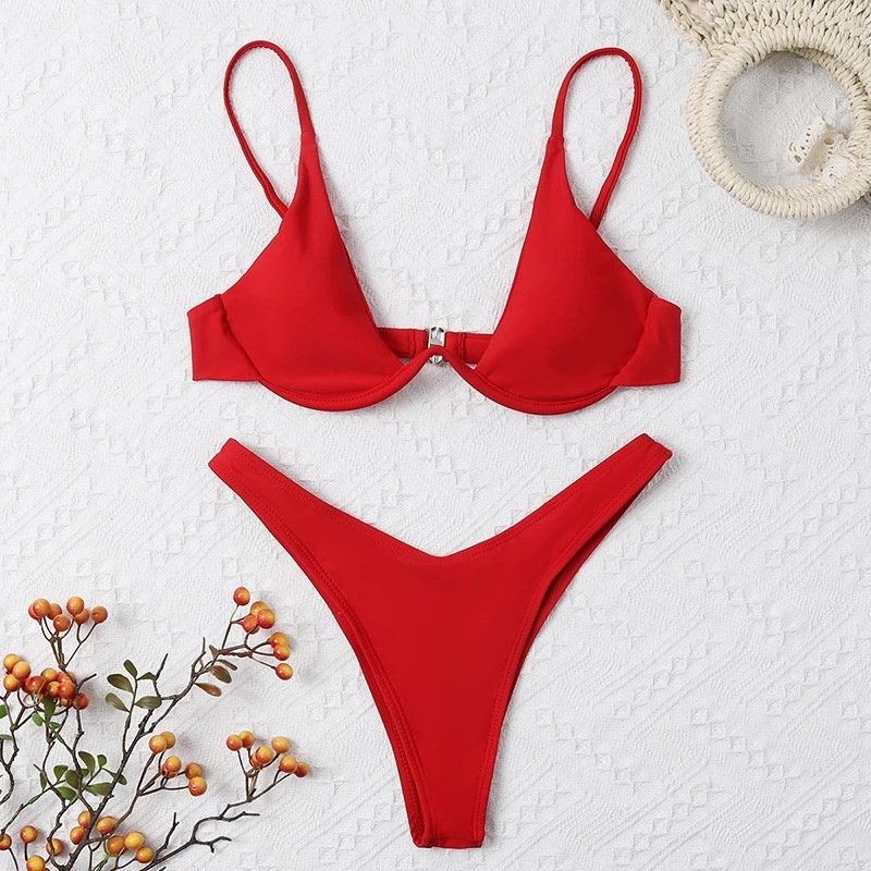 25% OFF Bikini 2 piece Swimwear Solid Color Swimsuit