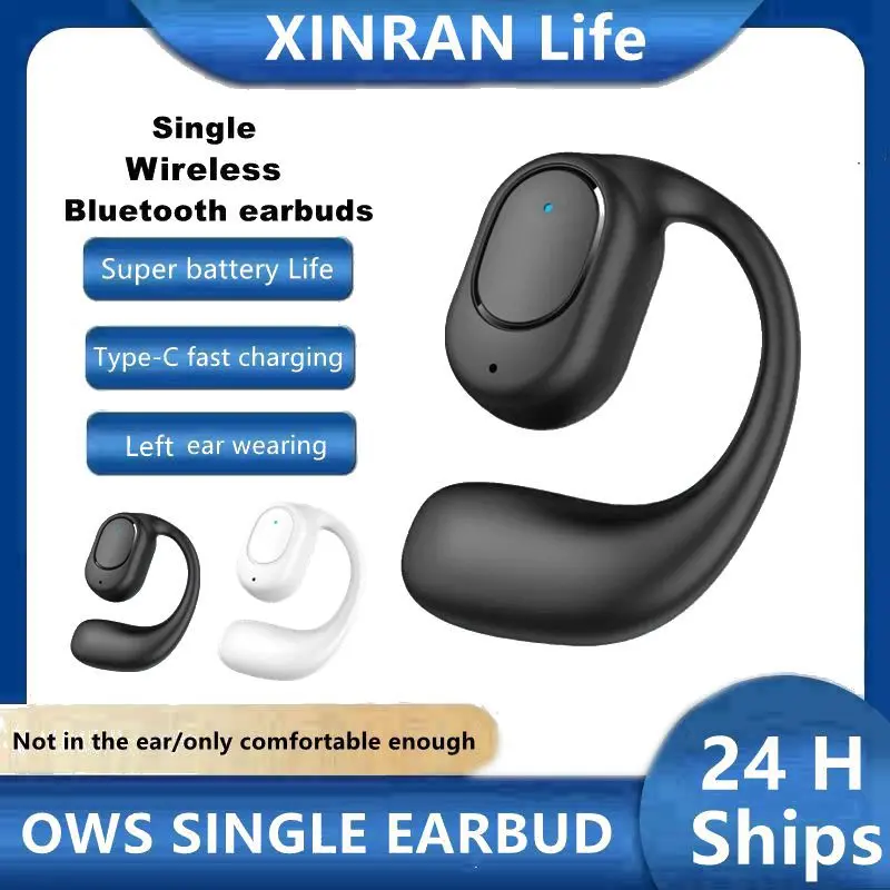 85% OFF XINRAN OWS single-ear Earbuds Bluetooth Wireless Earphone True Bass Stereo Big Capacity Battery With 10H Playback Time, Touch Control On Ear Business Sport Music Headset