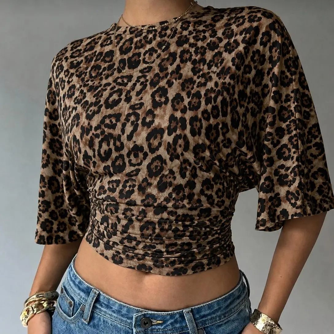 69% OFF Jessa Classy Basic Casual Top Knitted Fabric Round Neck Short Sleeves
