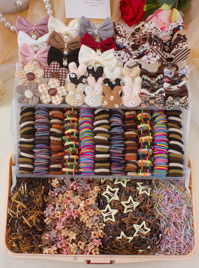 12% OFF 844pcs Vintage Earth-Tone Hair Accessories