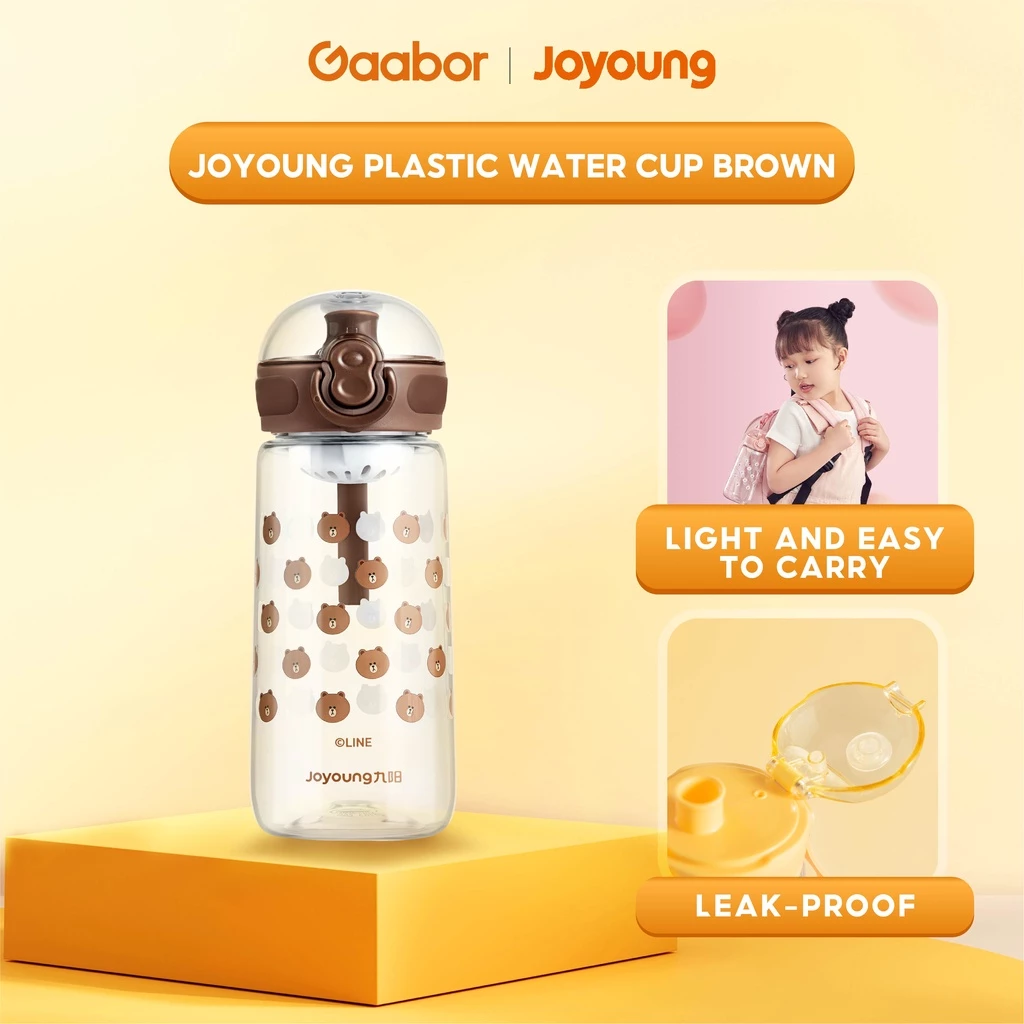 75% OFF GAABOR x Joyoung Plastic Water Cup Safe For Kids Easy To Carry BROWN/CONY