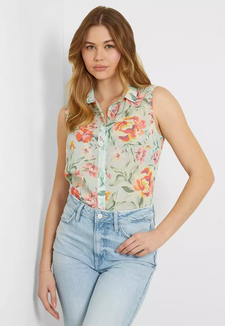 72% OFF Guess Sleeveless Clouis Shirt