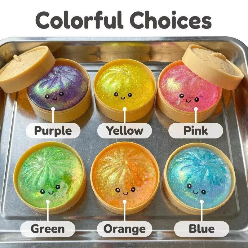 34% OFF 10cm! big siopao Toy Rainbow Glitter Slime Squishy Giant Fidget Stress Relief Toy shiny squishy
