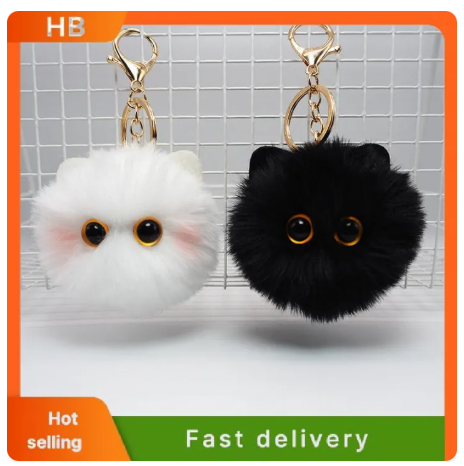 52% OFF HUFANG Cute Plush Cat Keychain Cartoon Doll Toy Pendant Keyring For Women Girls Bag Ornament Car Key Chain Children Gifts Accessories