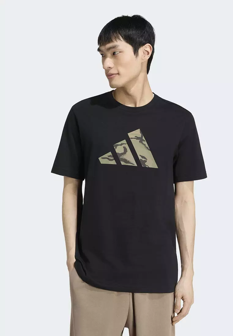 9% OFF ADIDAS Camo Three Bar Logo Graphic T-Shirt