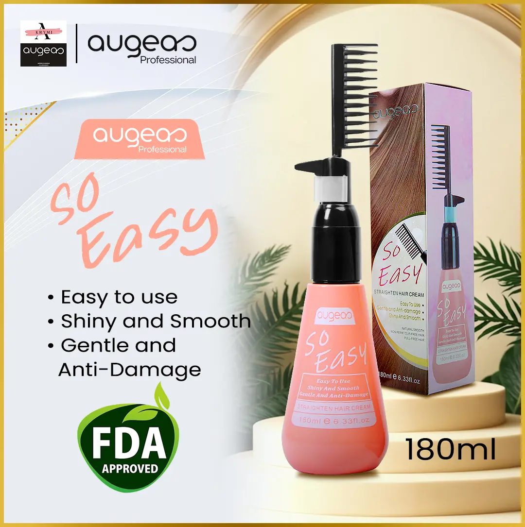 81% OFF AKRYMI AUGEAS 180ML STRAIGHTEN HAIR CREAM EASY TO USE GENTLE AND AITI-DAMAGE SHINY AND SMOOTH Salon Haircare So Easy Straightener Cream Straightening Hair Cream with Comb Straight ( Comfort Cleanser Cleansing Conditioner Shampoo )