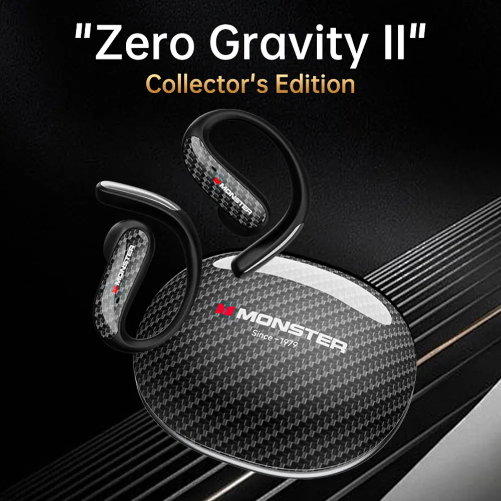 59% OFF Monster MQO37 wireless Bluetooth 6.0 earphones Carbon fiber Extremely lightweight Super long battery life IPX5 waterproof Super good looking