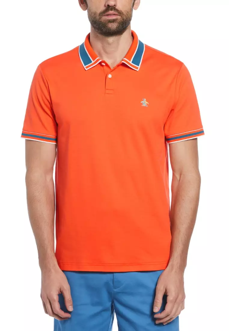 50% OFF Original Penguin  Organic Interlock Novelty Collar Short Sleeve Polo Shirt