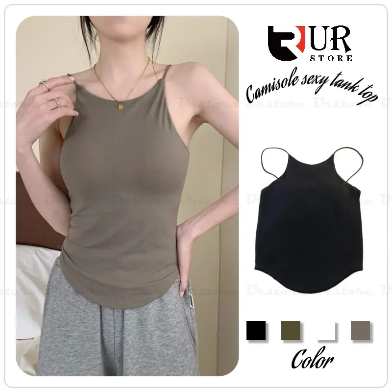 41% OFF Summer Solid Sando Tank Outerwear Camisole Padded Sexy Crop Top For Women