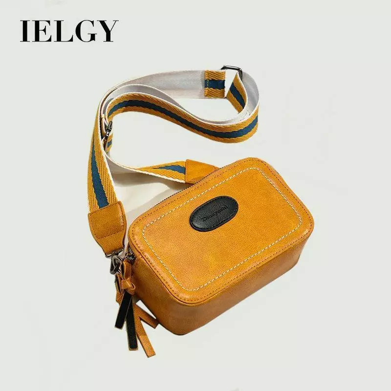 31% OFF IELGY Out Wide Shoulder Strap High Texture Square Crossbody Bag Retro