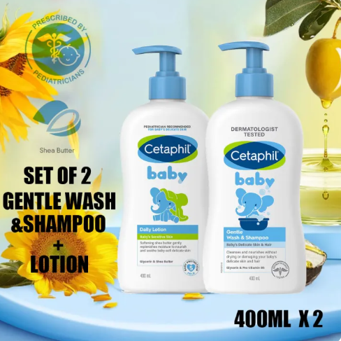 72% OFF (SET OF 2)New Cetaphil Baby Gentle Wash and Shampoo & Lotion 400ml