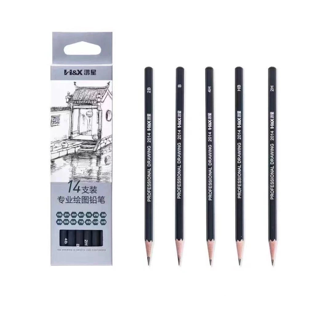 46% OFF 14Pcs/Set Drawing Pencil Set Wooden Professional Art Supplies Hard/Medium/Soft Sketch Charcoal Pencils Art Painting Stationery