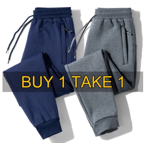64% OFF 【BUY 1 TAKE 1】NASA Men's Plain Jogger Pants With Zippers Menswear Trouser CK6662