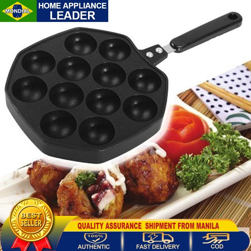 66% OFF【Special Price】12 Holes Takoyaki Pan Maker Non-Stick Aluminum Grill Pan Octopus Ball Takoyaki Maker