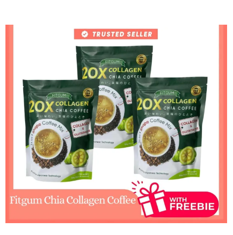 65% OFF FITGUM 20X Collagen Chia Coffee For Weight Management Anti-Aging Whitening Skin Organic 10 PCS [ORIGINAL] AUTHORIZED SELLER