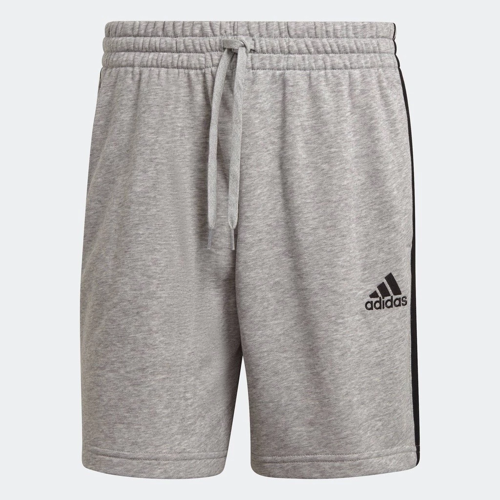 25% OFF adidas Lifestyle Essentials French Terry 3-Stripes Shorts Men Grey GK9599