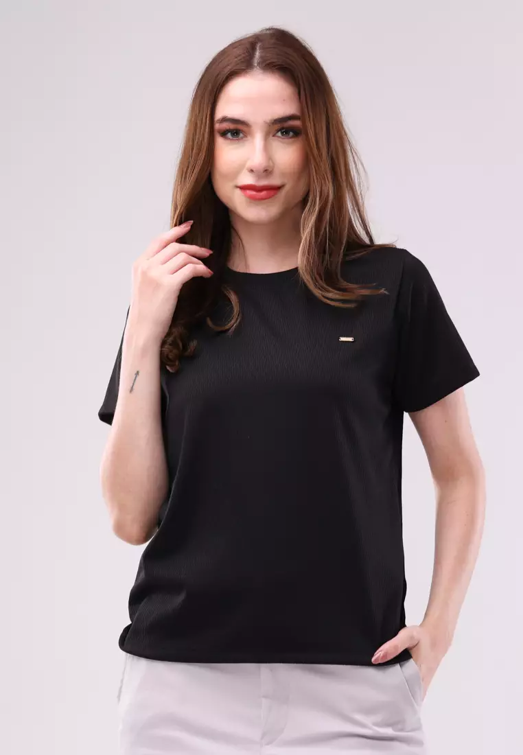 50% OFF Special Textured Knits Short Sleeve Blouse