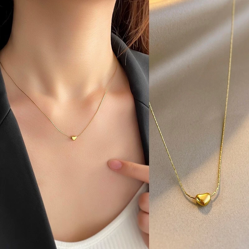 80% OFF Simple Exquisite Niche Light Luxury Necklace Small Love Pendant Necklace Not Fade Titanium Steel Clavicle Chain Female