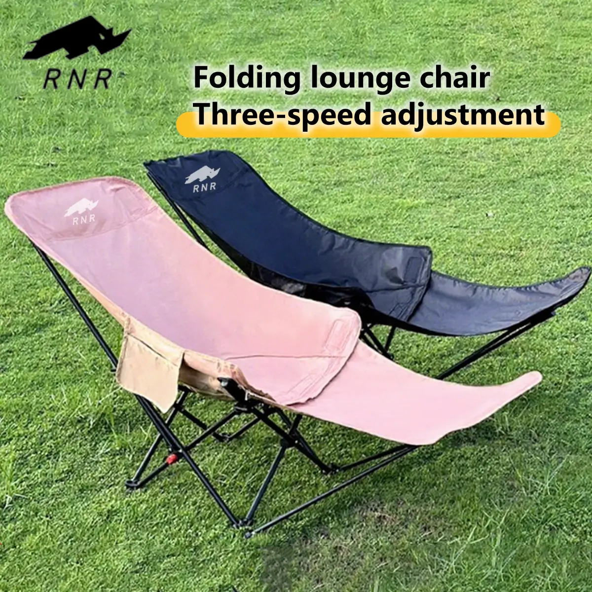 55% OFF【RNR】Foldable Adjustable Outdoor Reclining Chair - Portable Moon Chair for Camping, Office Naps, Fishing & Relaxation