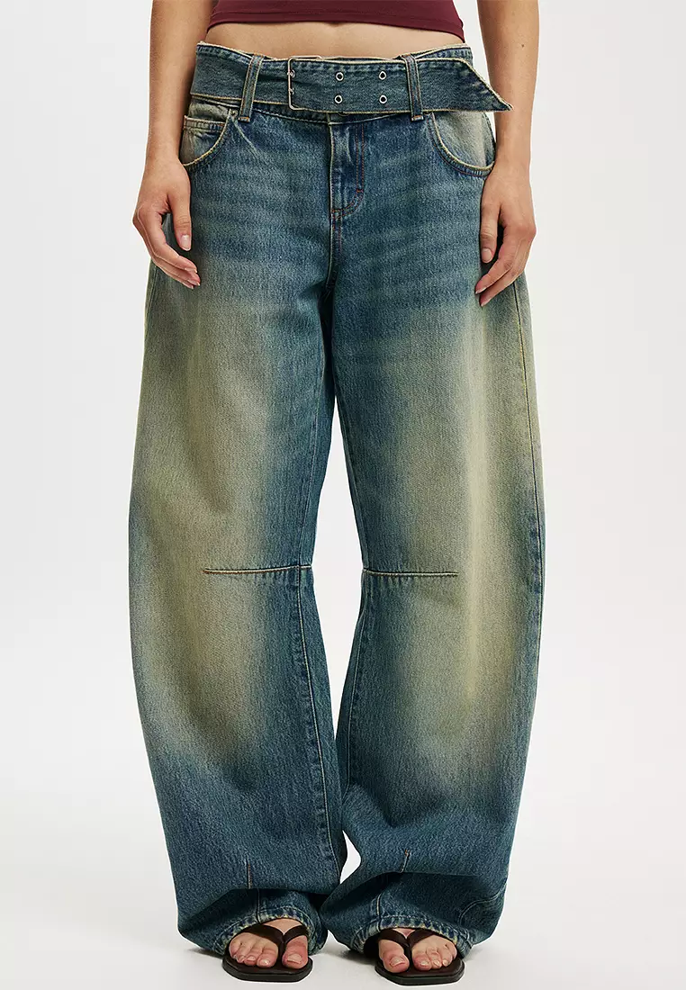 80% OFF Cotton On Low Barrel Jeans