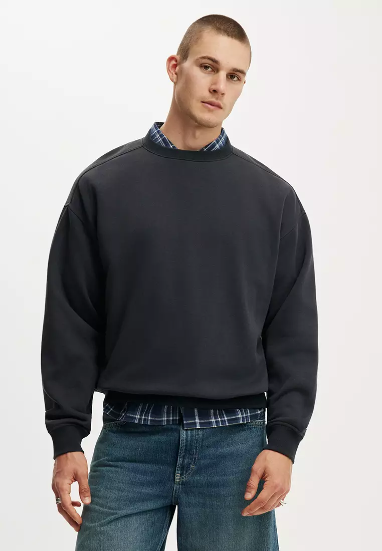 66% OFF Box Fit Crew Sweater