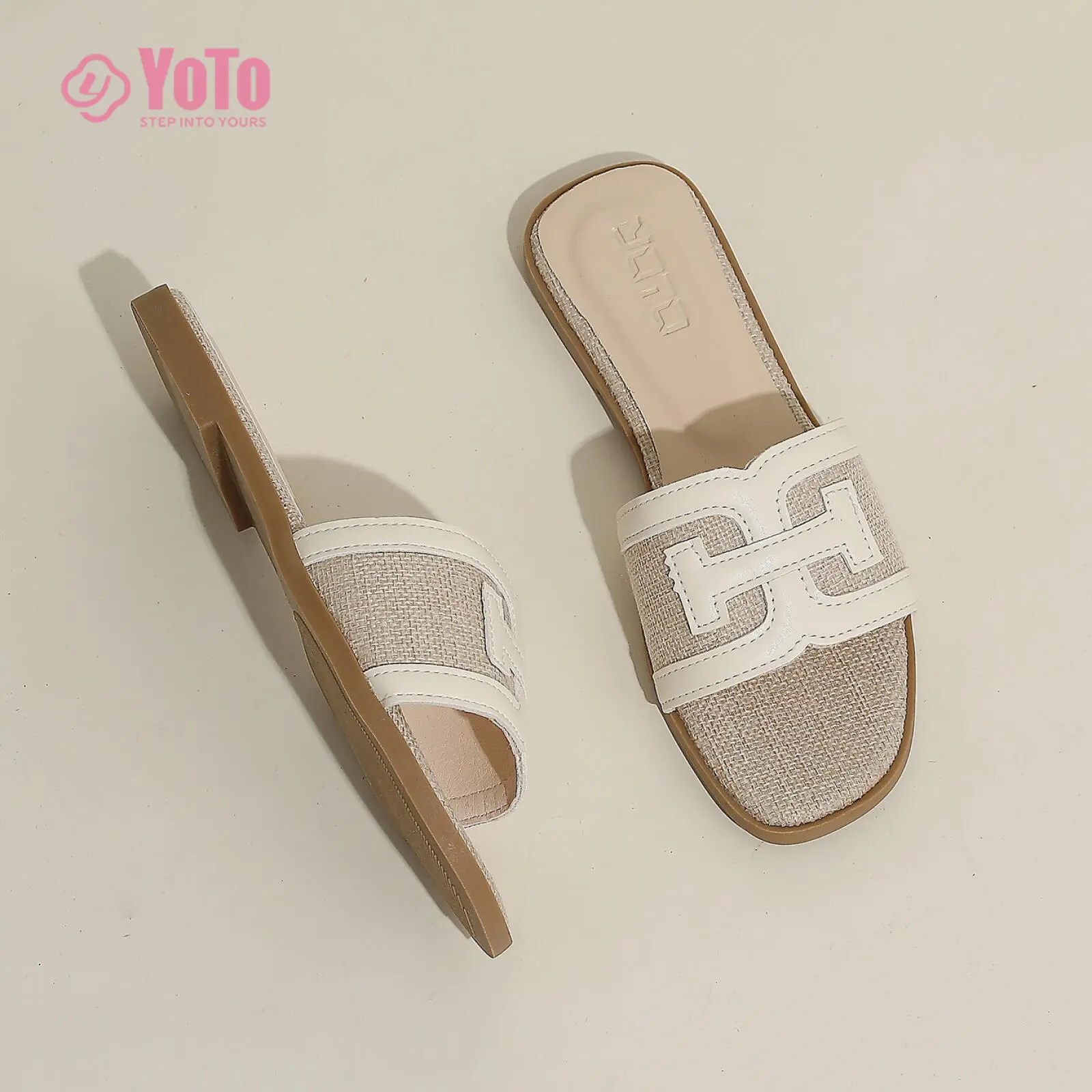 58% OFF YOTO Women's Office Sandals - Elegant PU Leather Square Toe Slippers for Professional Ladies