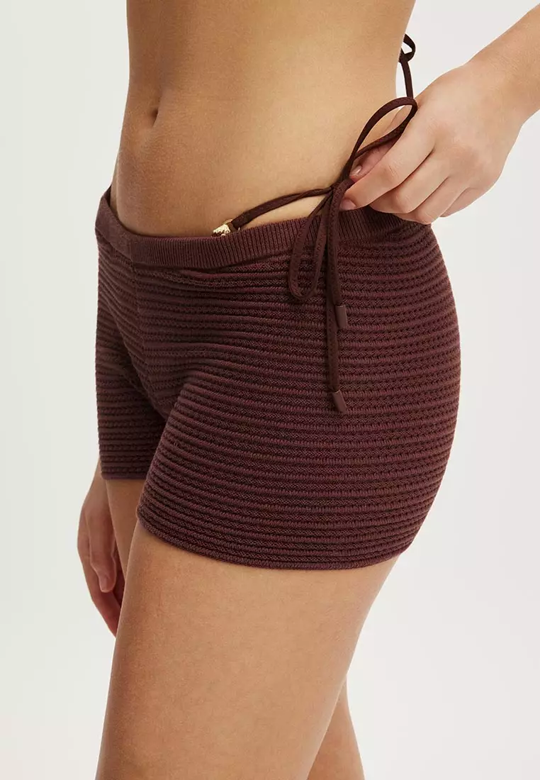 75% OFF Lenni Knit Mini Shorts