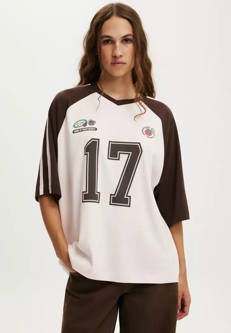 27% OFF Cotton On V-Neck Oversized Raglan Top