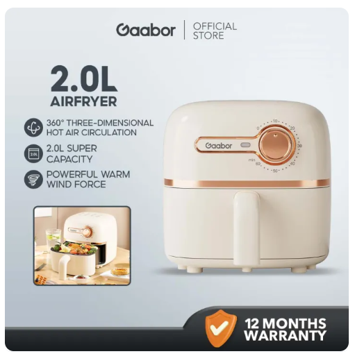 40% OFF Gaabor Air Fryer Oil Free Oven Non-Stick 8 Cooking Functions Simple Manual Control 2L/4L//5L/6.5L
