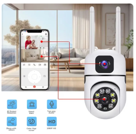 64% OFF CAM720 cctv camera connect cellphone Wifi Needed Wireless Dual lens Infrared night vision full-color IP camera Two Way Audio 360 ° rotation Outdoor Camera with audio and speaker Smart Home CCTV Security camera 8MP 1080p HD IP66 Waterproof