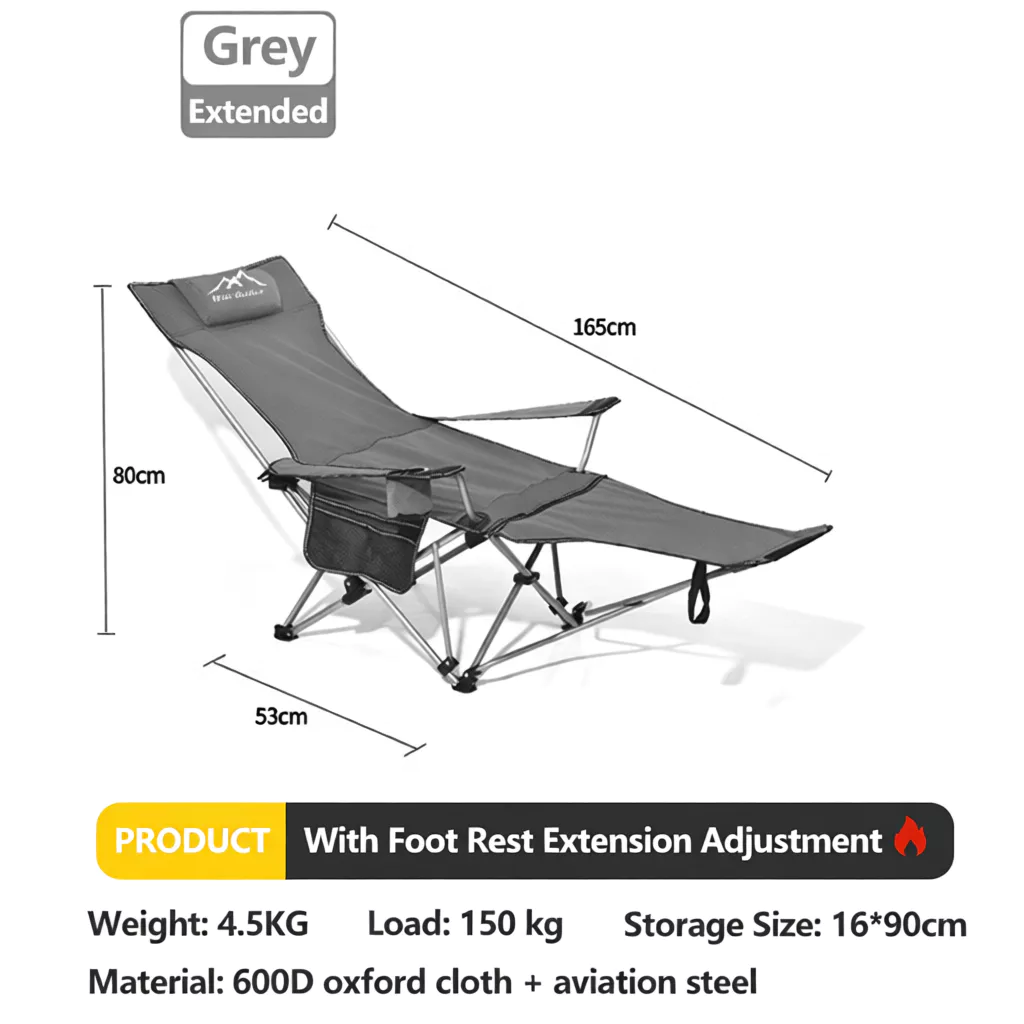 59% OFF Outdoor Folding Chair Add Cotton Recliner Portable Ultra-light Adjustable Backrest Camping