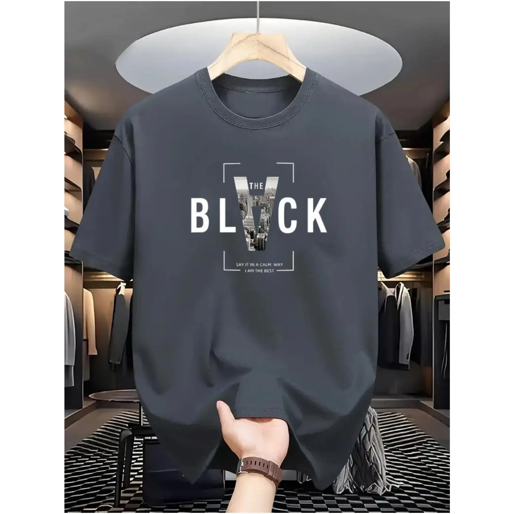 55% OFF100% Cotton Black Street Pattern Print Men'S 100% Fashion Comfy T-Shirt, Uniquely Designed Men'S Tee, Comfortable Casual Summer Shirt, Stylish Short-Sleeve Versatile Summer Top
