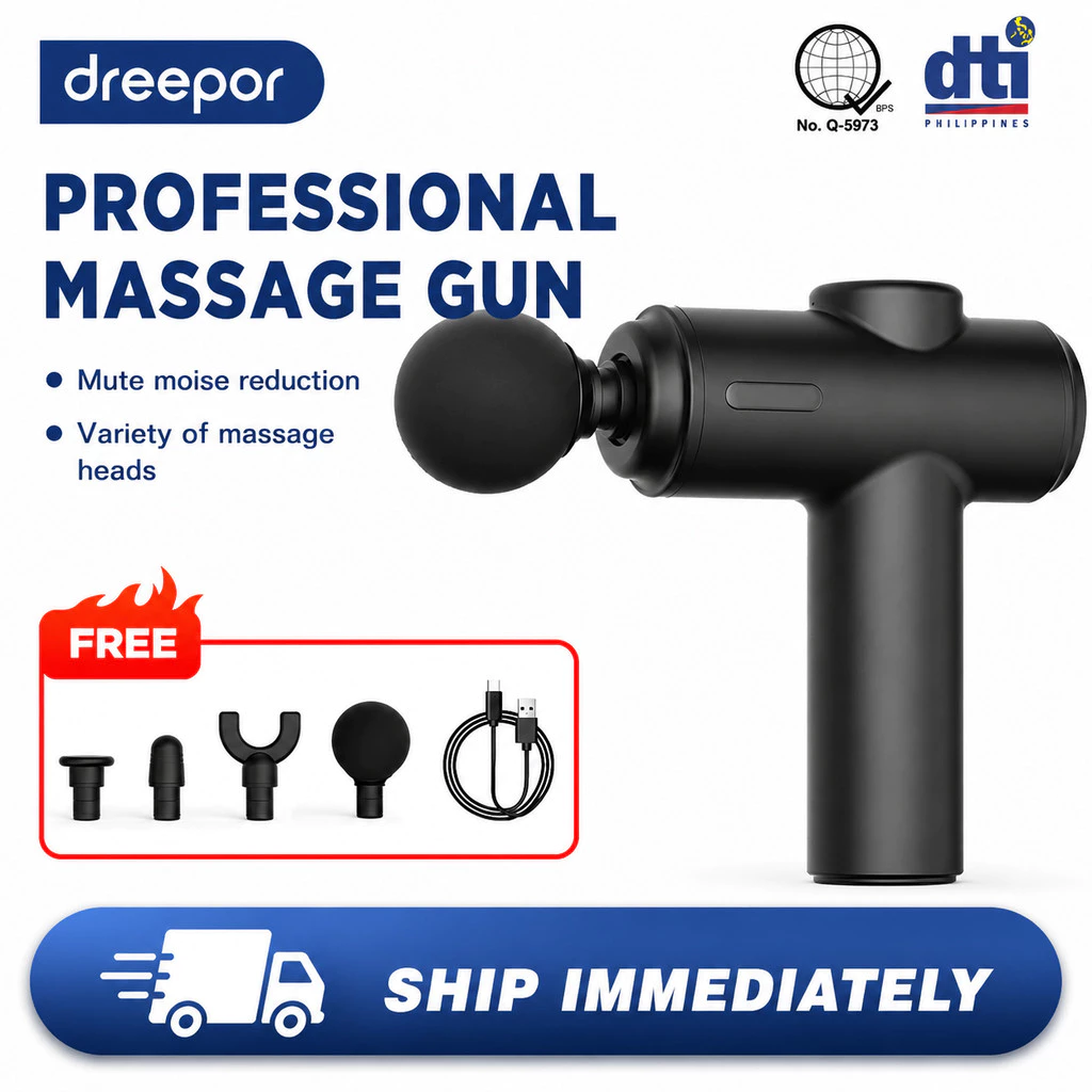 50% OFF Dreepor Massager Gun Electric Fascial Muscle Muscle Relaxing 4 Heads Portable Fascia Gun