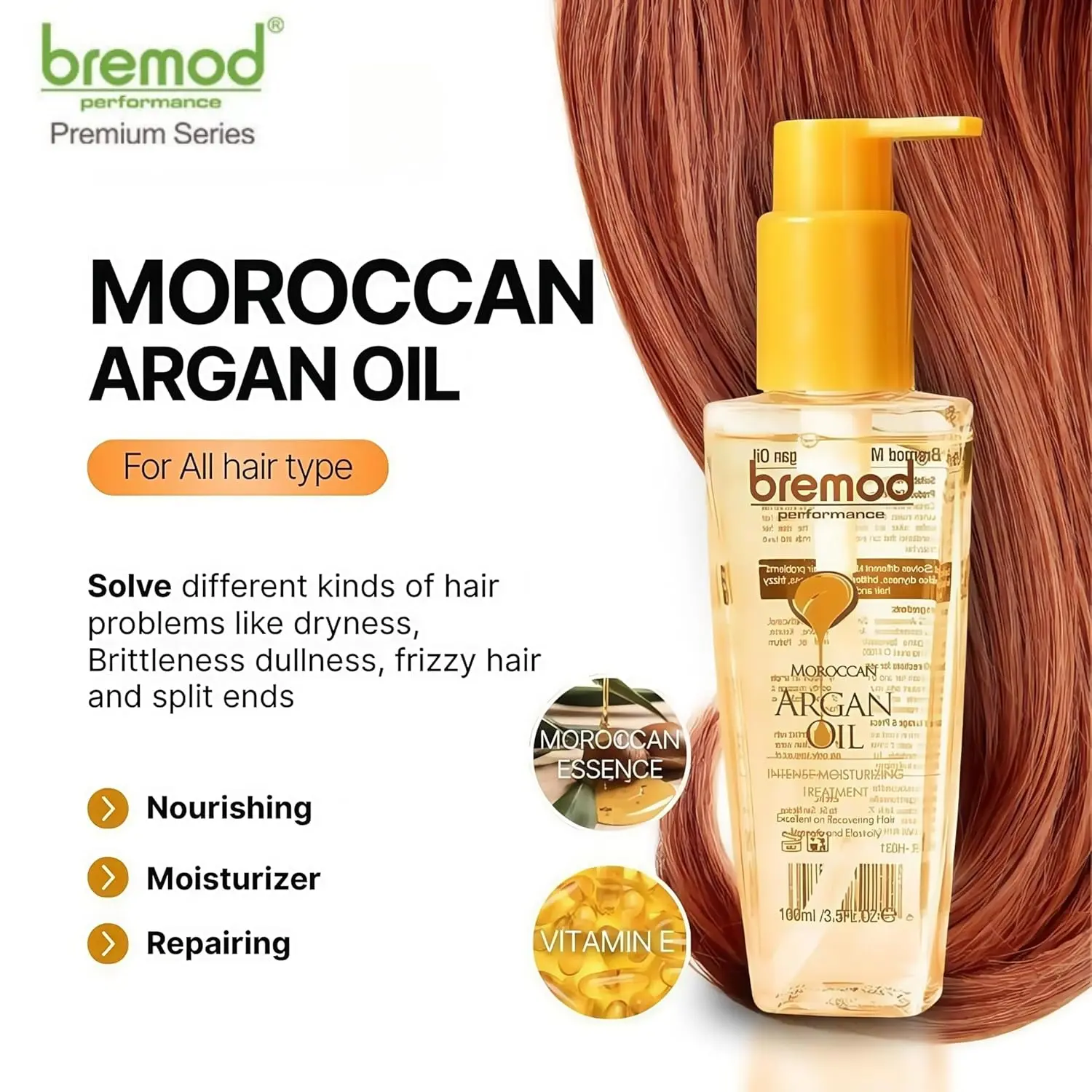 45% OFF Bremod hair serum Vitamin E Argan Oil Serum good for Dry, Frizzy, Newly rebonding hair 100ml Haircare Comfort