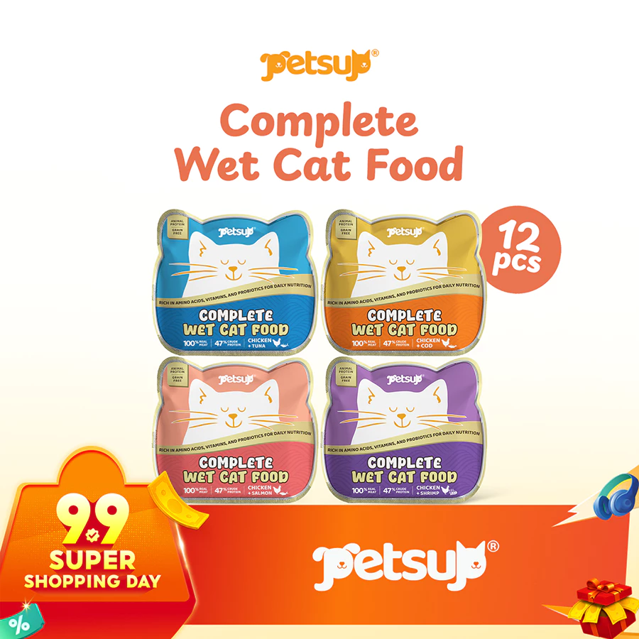 80% OFF Petsup Complete Wet Cat Food 12pcs Complete and Balanced Nutrition Real Meat High Protein for Cats
