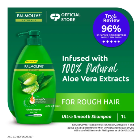 45% OFF Palmolive Naturals Ultra Smooth Shampoo - with Aloe Vera, for Normal Hair, 1L Pump