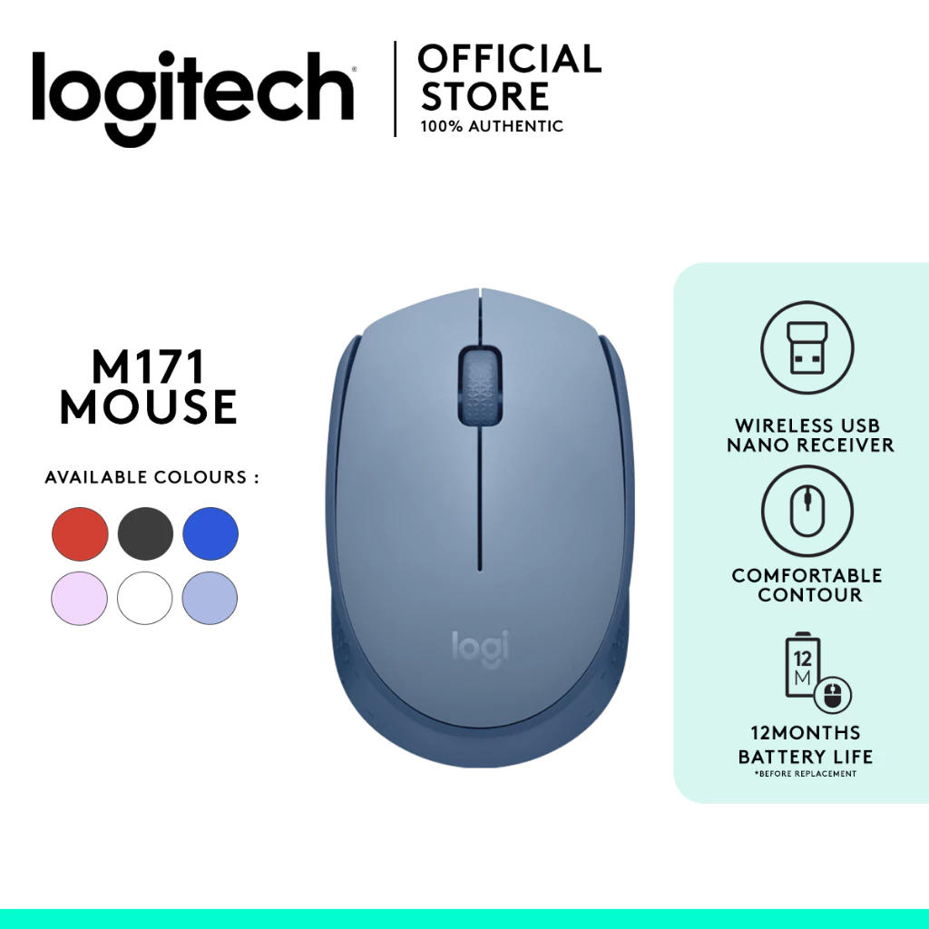 13% OFF Logitech M171 1000 DPI Plug & Play 2.4 GHz with USB Nano Receiver Wireless Mouse