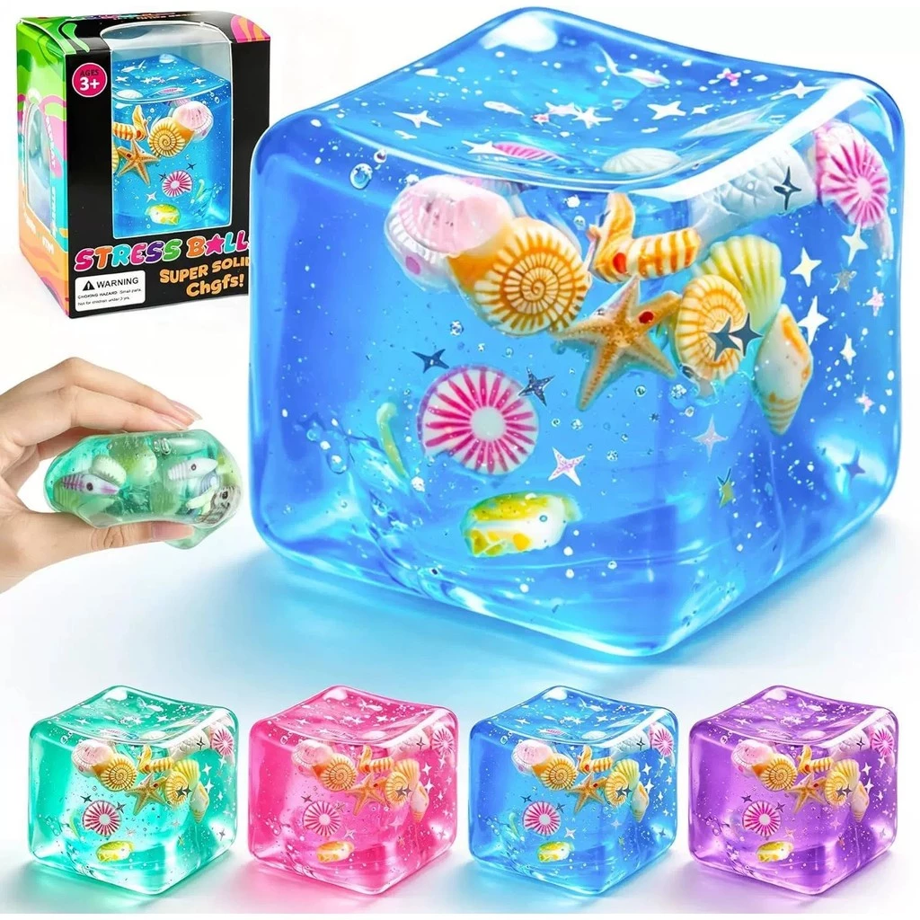 46% OFF Transparent Crystal Squishy Ice Cube Soft Stress Ball Anxiety Relief PH Ready Stock ocean snowflakes
