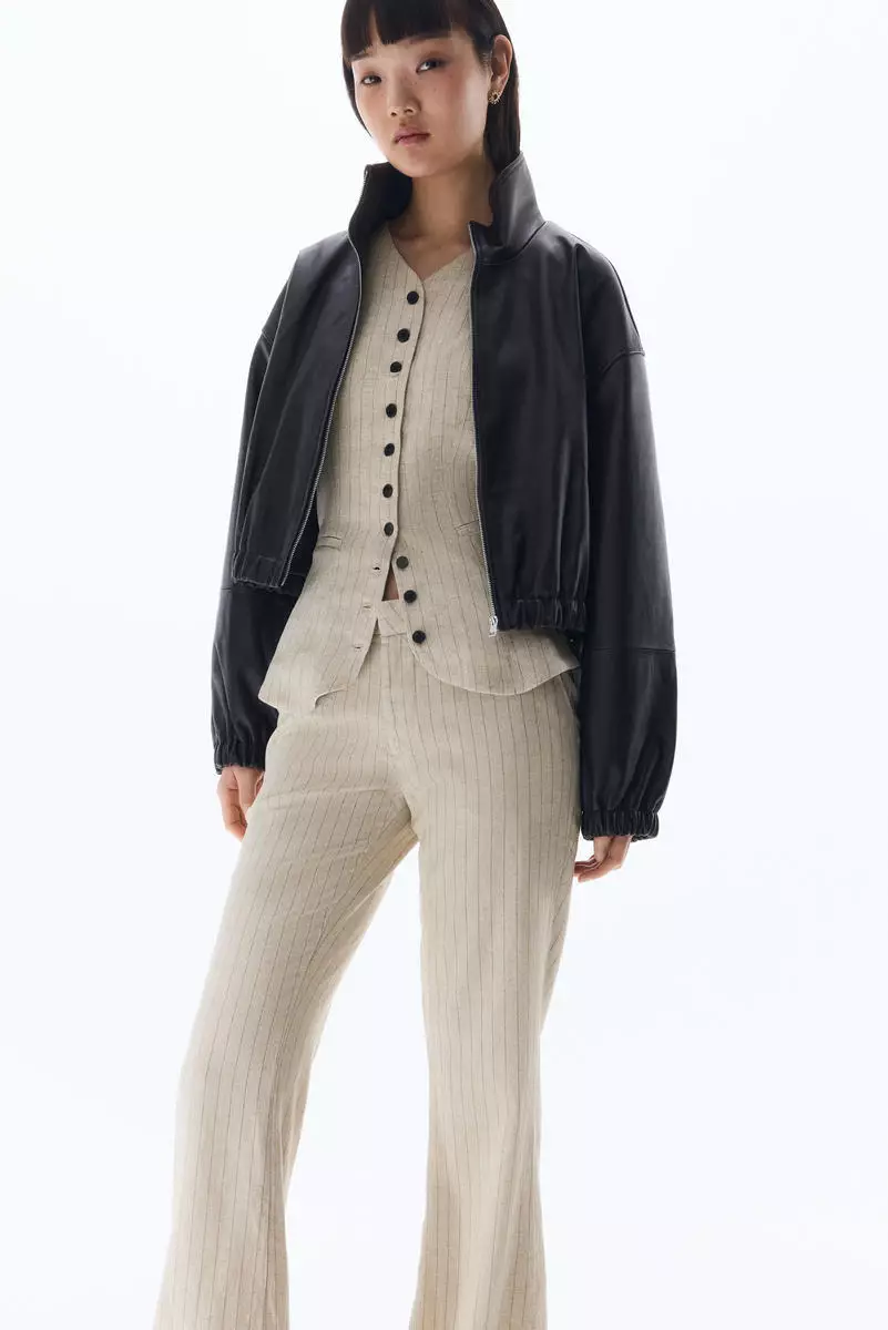 61% OFF Linen-blend tailored trousers