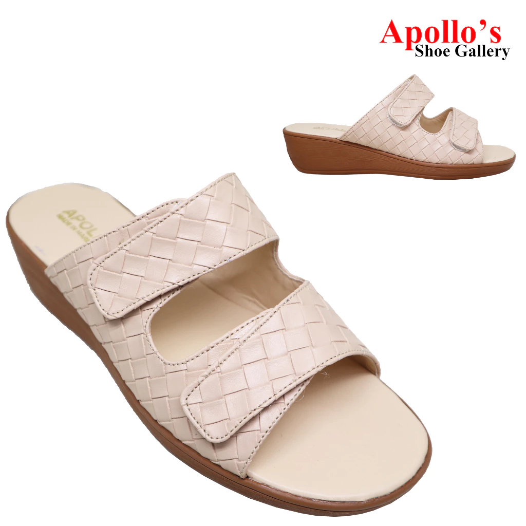 55% OFF Apollo 8843 Ladies Wedge Sandals Beige Tan Black