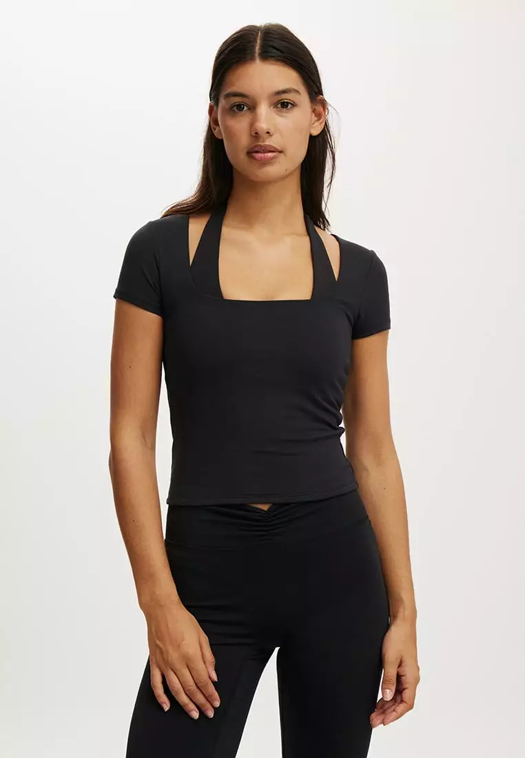 65% OFF Ultra Soft Square Neck Fitted T-Shirt