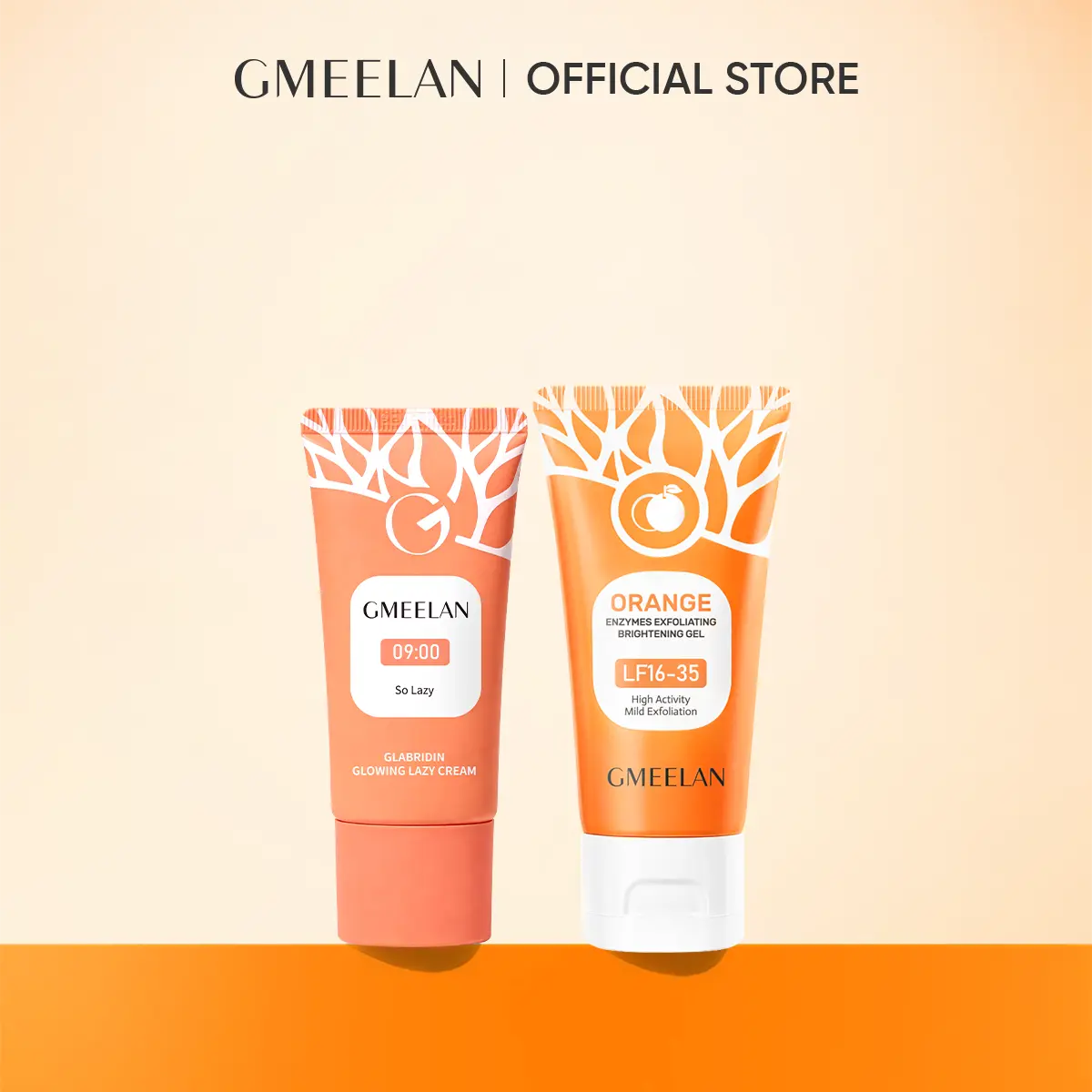 60% OFF GMEELAN Facial Whitening Set Orange Exfoliating Gel with Gluta Whitening Lazy Cream
