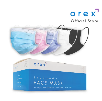 45% OFF OREX 3 Ply Disposable Earloop Face Mask - 1 box (50 pcs)