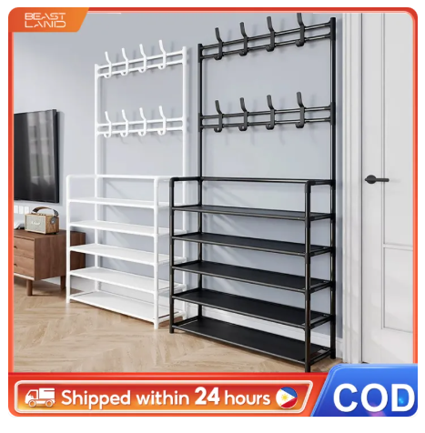 68% OFF BEASTLAND Shoe Rack Organizer Shoes Rack Shoes Organizer with Storage Multifunctional Floor Coat Rack Hat Rack Indoor