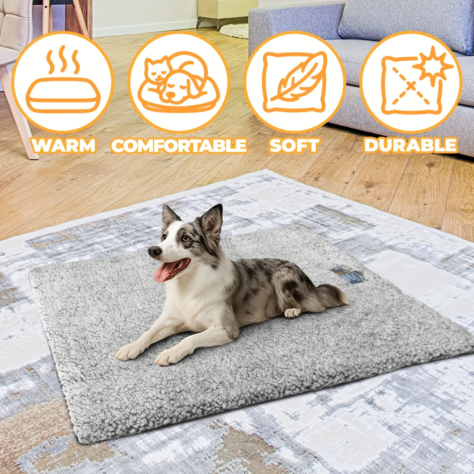 40% OFF Warm Lamb Fleece Pet Mat Soft Plush Sleeping Pad for Dogs Cats All Seasons Indoor Outdoor Use