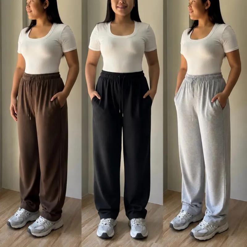 44% OFF Unisex WIDELEG/SWEATPANTS 22-32 waist Highwaist 2 side pocket Terry Cotton Fabric  Bottoms Womenswear Unisex