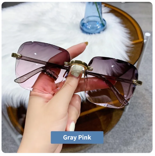 77% OFF Original Square Frame Sunglasses for Women Retro Fashion Square Gradient Lens Rimless Women Sunglasses